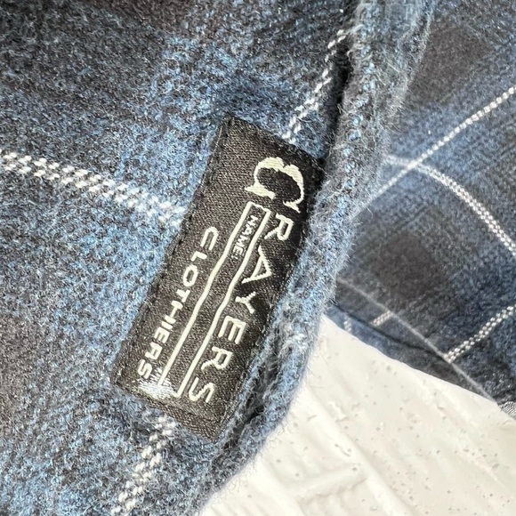 GRAYERS 100% Cotton Heritage Blue Black Plaid Flannel Shirt Men’s Medium - Picture 5 of 9